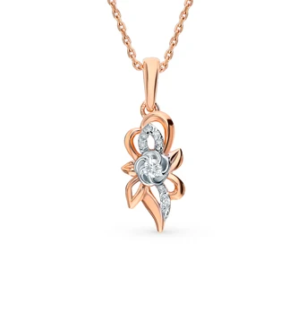 

Gold pendant with diamonds sunlight