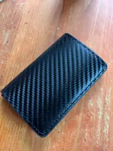 BISI GORO-tarjetero de aleación de aluminio RFID para hombre y mujer, billetera de cuero PU, tarjetero automático Pop-Up