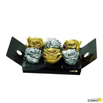 

Mundo eternal Rosa Eterna preserved silver and gold Pack without stem