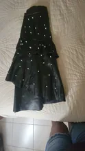 Midi Skirt Elegant Ruffles Office Black Vintage High-Waist Ladies Female Casual Work-Wear