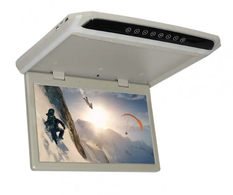 Автомобильный потолочный монитор 15.6" со встроенным Full HD медиаплеером ERGO ER154FH(+ Двухканальные наушники в подарок