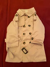 Abrigo de tenis Vintage para bebé, ropa para niño y niña, chaqueta a prueba de viento, cortavientos británico con doble botonadura, cinturón con botón para Collar