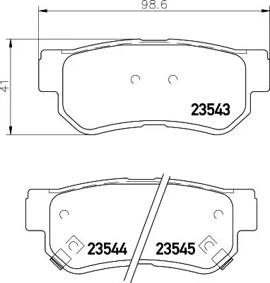 Disc brake pads rear. AVANTE Stufenheck(HD) AZERA(T