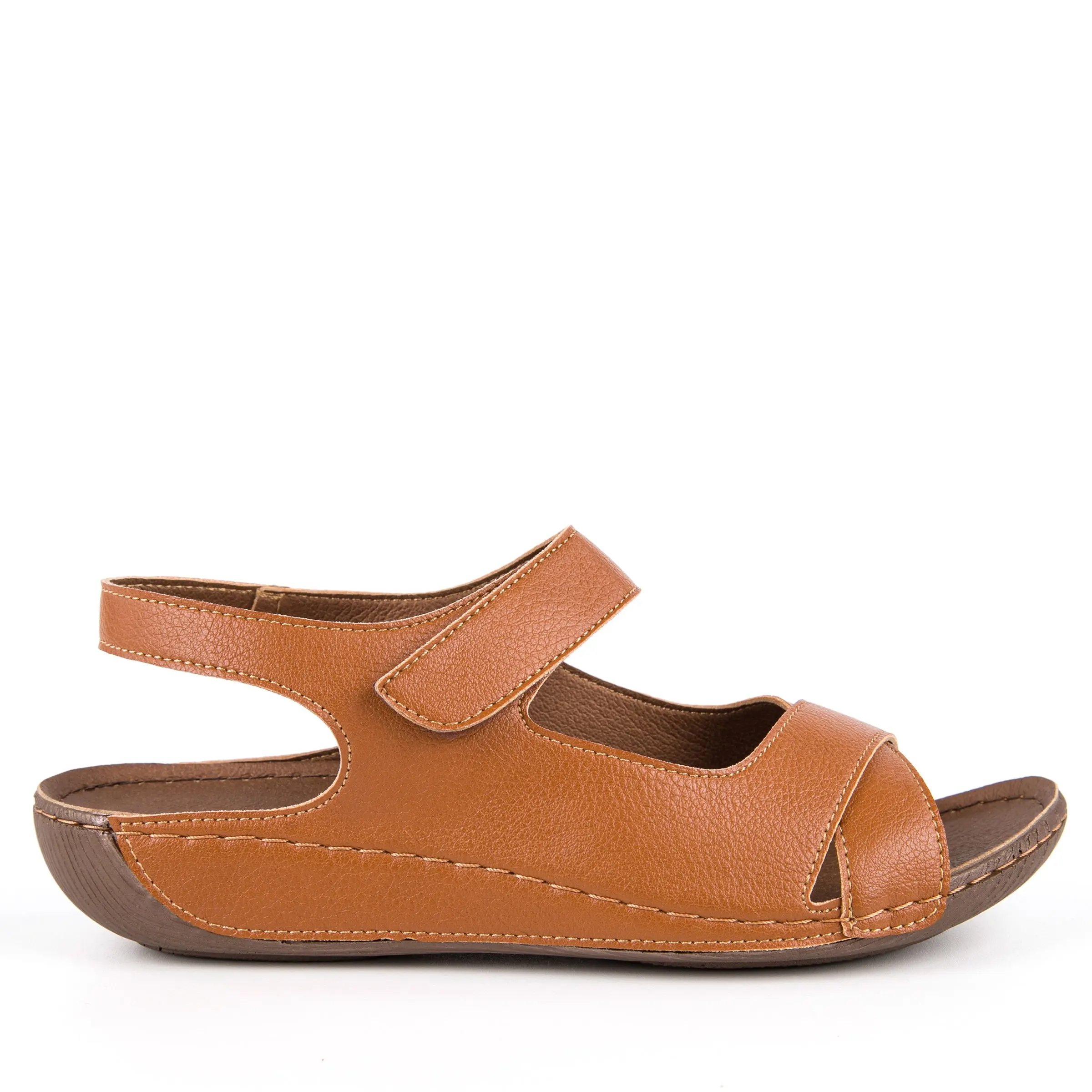 Sandalias para mujer, chanclas planas informales de cuero para adultos, calzado de verano, -
