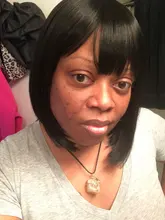 Pelucas de Bob corto liso LOVE ME para mujeres negras, peluca con malla frontal colorida, pelo sintético, fibra resistente al calor, Cosplay