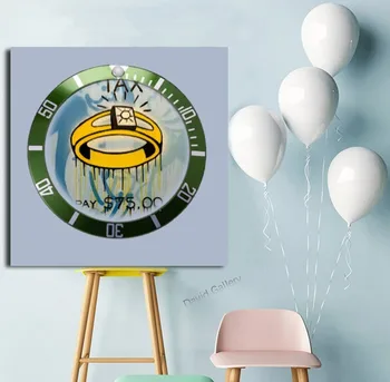 

Alec Monopoly hand painted cartoon oil painting on canvas wall painting for pictures for living room wall home decor