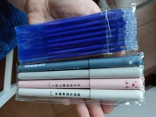 20 piezas bolígrafo borrable recargable 0,35mm azul/negro tinta magia bolígrafo borrable recargable estudiantes de escritura de regalo de pluma artículos de papelería para estudiantes