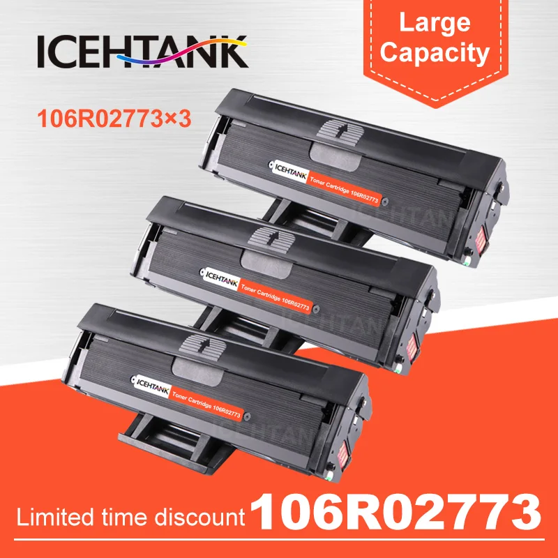 

ICHTANK 3PCS 106R02773 Toner Cartridge Compatible For Xerox 3020 3025 Phaser 3020 WorkCentre 3025 WC3025 Laser Printer