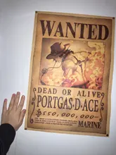 Figuras de acción de One Piece Bounty, pegatinas de pared con estampado de póster artesanal, película Vintage, Playbill, Luffy, papel tapiz de una pieza, 1 Uds.