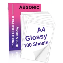 10/20/30/40/50/100 Sheets Glossy Printable Vinyl Sticker Paper A4 Self-Adhesive Copy Paper for Inkjet Printer DIY Sticky Sticker