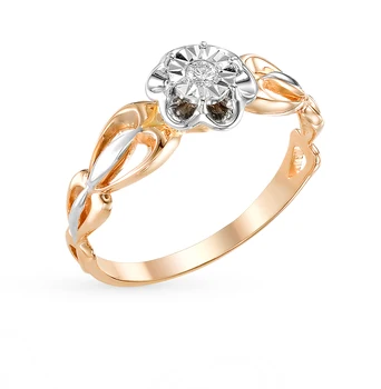 

Gold ring with diamonds sunlight sample 585