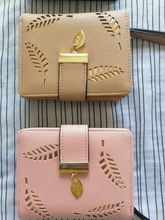 Cartera de moda para mujer, billetera corta, bolso de mano con huecos, monedero de cuero PU, tarjetero