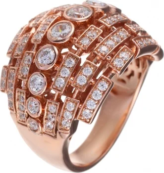 

Jay VI ring with cubic zirconia silver with gilding