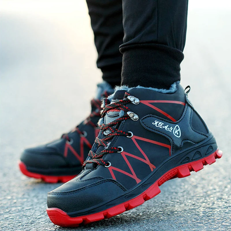 Зимняя Рабочая защитная обувь водонепроницаемые мужские ботинки уличные ...