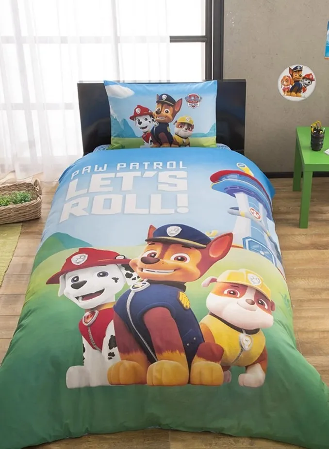 Хлопок Лицензированный одиночный Paw Patrol пододеяльник набор постельных принадлежностей пододеяльник набор для детей малышей, мальчиков или девочек