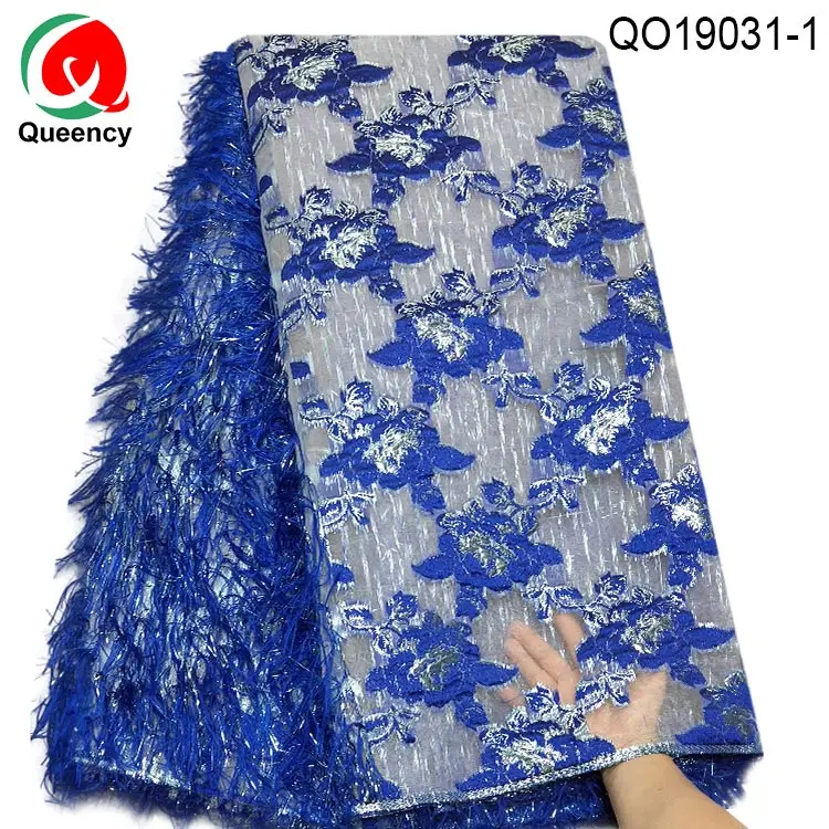 QO19022-DHL красивые цвета бахрома цветок жаккардовая ткань Нигерия Америка парча ткань детская юбка Diy шитье 5 ярдов