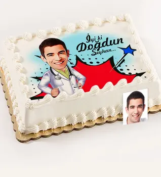 

Personalized Mr Doctor Cartoon Printed Age Cake For Edible Sugar Paper-1