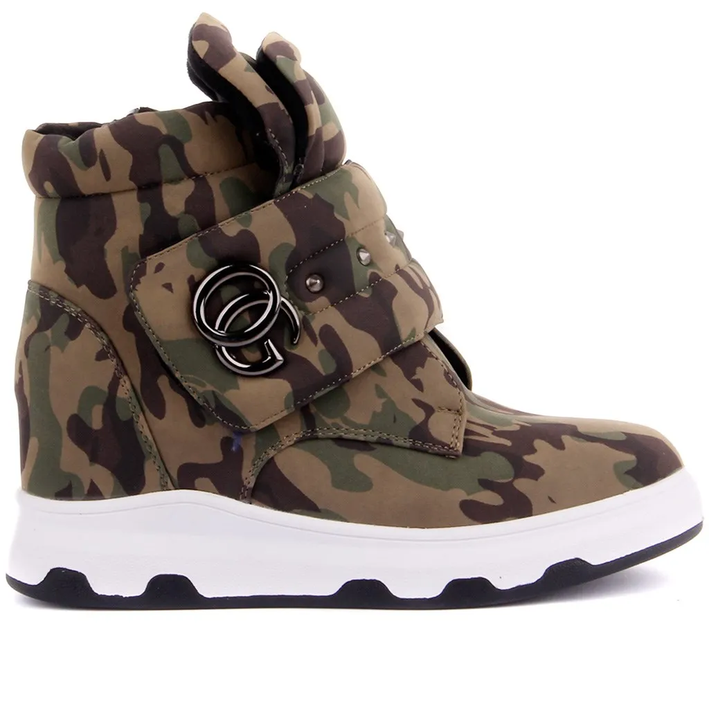 

Guja-Camouflage Pattern Zipper Women Boots