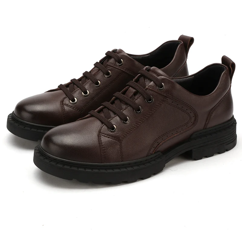 CAMEL/Осенняя мужская обувь из натуральной кожи; деловая обувь в английском стиле; Повседневная Удобная обувь для папы; Мужская нескользящая обувь с большой кожей головы