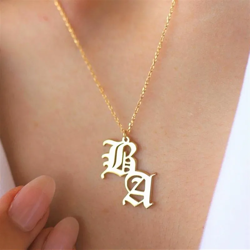 Уникальное Старое Английское 2 ожерелье двойное подвеска в готическом стиле