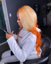 Peluca de cabello humano liso con encaje Frontal, pelo 613 Rubio degradado, sin pegamento, predesplumada, 13x6, 360