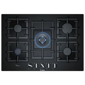 

Gas Hob BOSCH PPQ7A6B90 11500W 75 cm Black Crystal (5 Stoves)