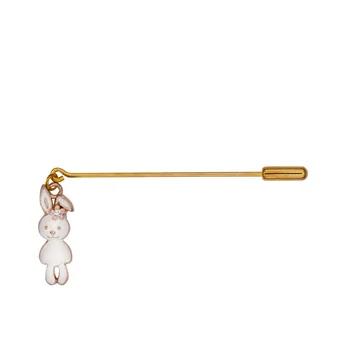 

Brooch for lapel Hare 51056 (white, needle, jewelery alloy)