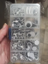 10 cuadrículas en caja de 700 Uds., autoadhesivas mezcladas al azar, aproximadamente 4-15mm, muñecas, ojos saltones, usadas para accesorios para crear tu propia muñeca artesanal