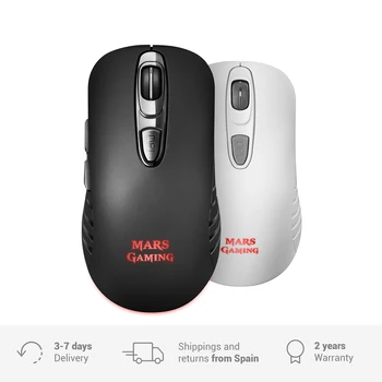 

Mars Gaming MMW2, Raton wireless computer, RGB Flow, mouse 3200DPI, raton Gaming 6 buttons HUANO Switches, Gamer, Soft