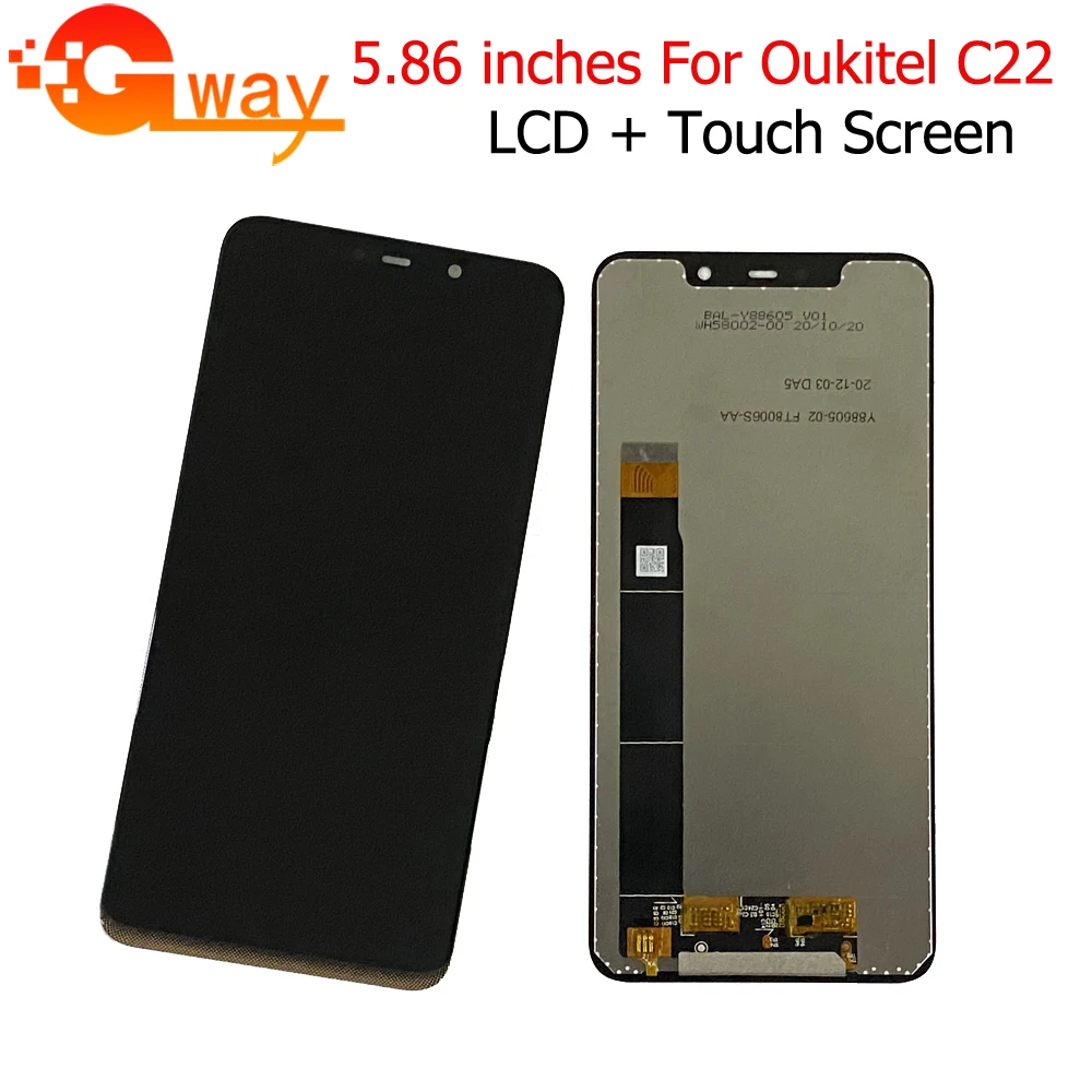 

5.86 inch oukitel C22 LCD Display+Touch Screen Digitizer Assembly 100% Original New LCD+Touch Digitizer for OUKITEL C22+Tools