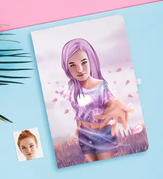 

Personalized Women 'S Abstract Caricature Of White notebook-6