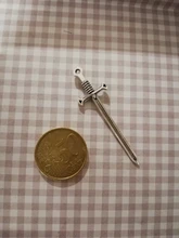 Colgante de espada de 55x16mm, 10 Uds., fabricación de joyas, colores de plata antigua, Color bronce antiguo, negro