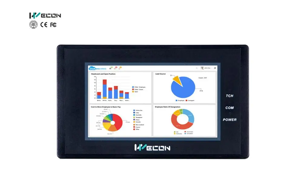 LEVI2043T Wecon HMI Сенсорный экран 4,3 дюйма поддерживает RS232/RS485/RS422