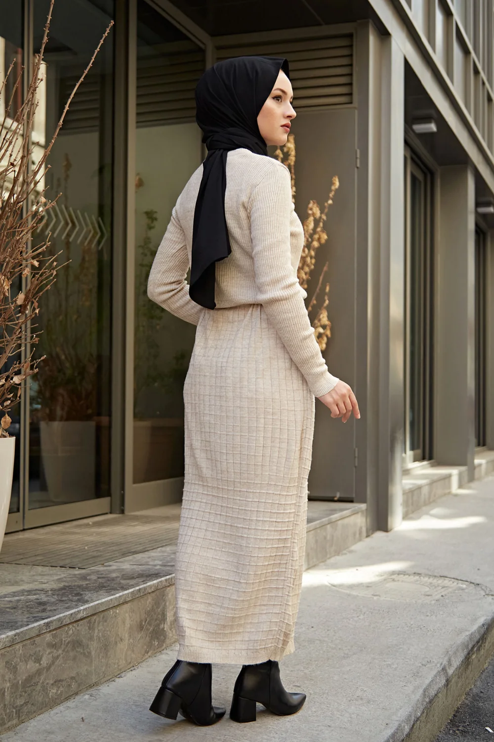 Women High Quality Clothing Winter Hijab Knitwear Long Dress Sadoun.com