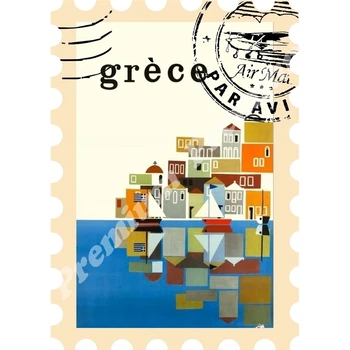 

Greece vinyl souvenir magnet vintage travel poster