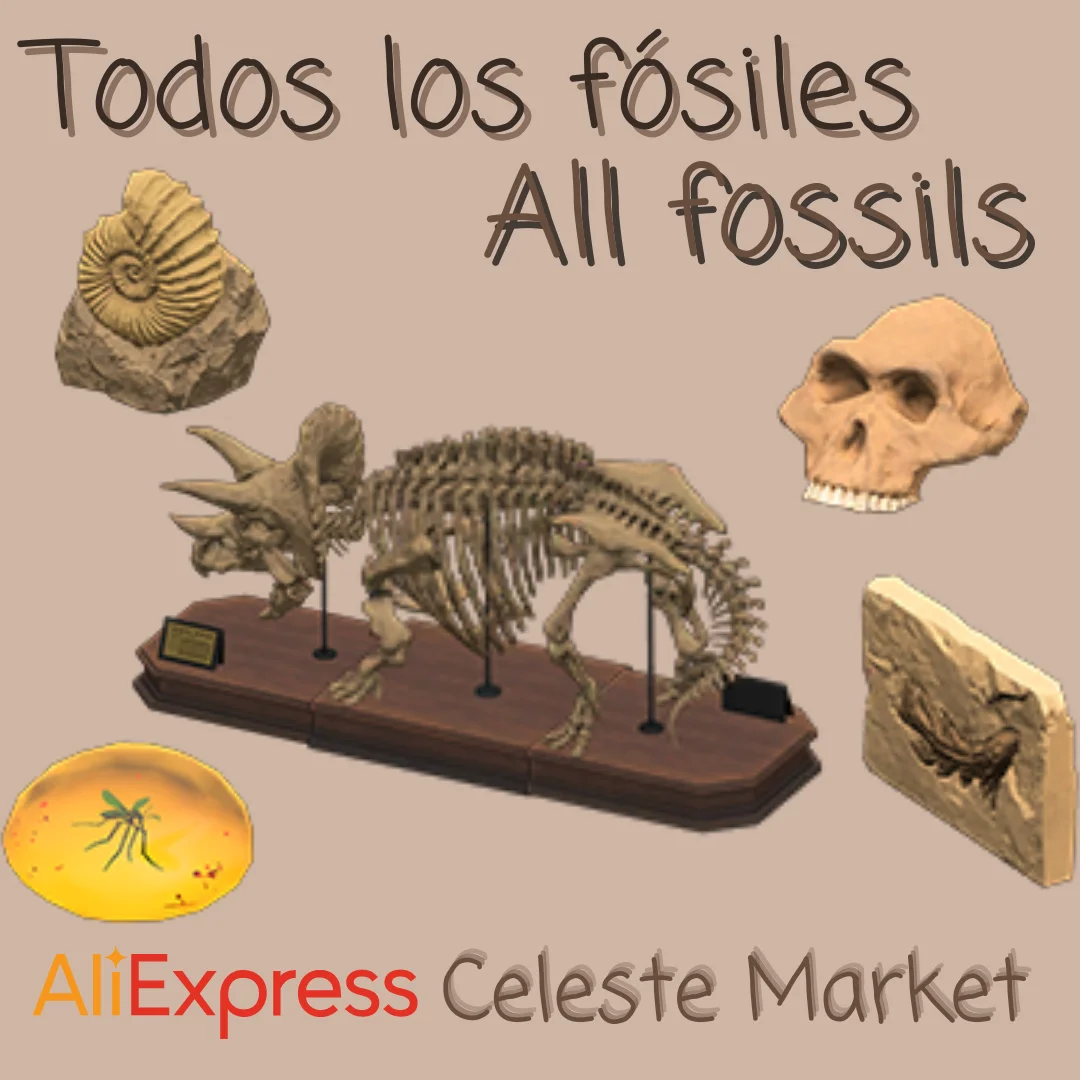 Todos los fósiles - All fosills - Animal Crossing New Horizons