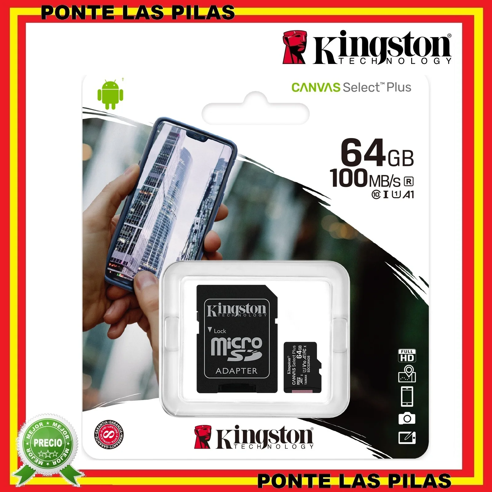 Scheda Micro Sd Kingston Canvas Plus-Originale-Memoria Microsd-32Gb 64Gb 128Gb 256Gb Tablet Mobile