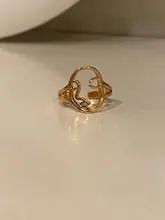 QIMING étnicos artista exagerado las mujeres anillo de rostro humano abstracto anillos de oro nudillo Midi anillo de dedo joyería de fiesta, regalo