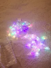 LED Deer Star Moon Curtain Light 220V 110V Christmas Garland String Fairy Lights Outdoor