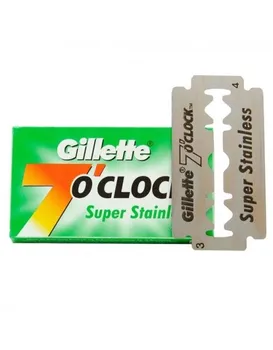 

5 DE Blades Gillette 7 o'clock "Super Stainless"