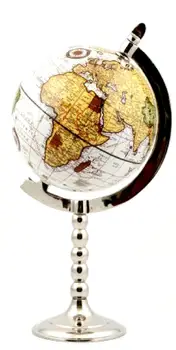 

8 Inch Decorative Globe with Metal Legs - World Political Map