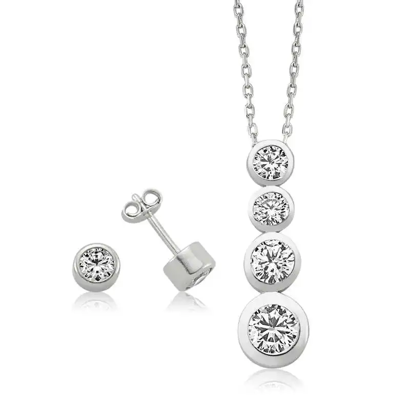 

Silver Solitaire Women 'S Set