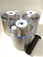 Pump Sealer Canister Vacuum-Container Vacuo Food-Storage Stainless-Steel Hand-Held 700ML