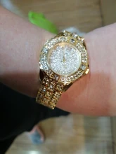 Relojes de oro con diamantes para mujer, pulsera femenina de marca de lujo con diamantes de imitación