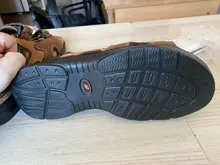 Sandalias de cuero genuino para hombre, calzado de playa, a la moda, informal, para exteriores