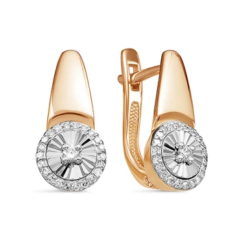 

Gold 585 sterling silver earrings with stones: Diamond