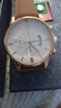 Relojes para hombre impermeable calendario falso tres-ojo cinturón de los hombres reloj de cuero reloj de cuarzo Casual de moda de los hombres de negocios reloj de pulsera