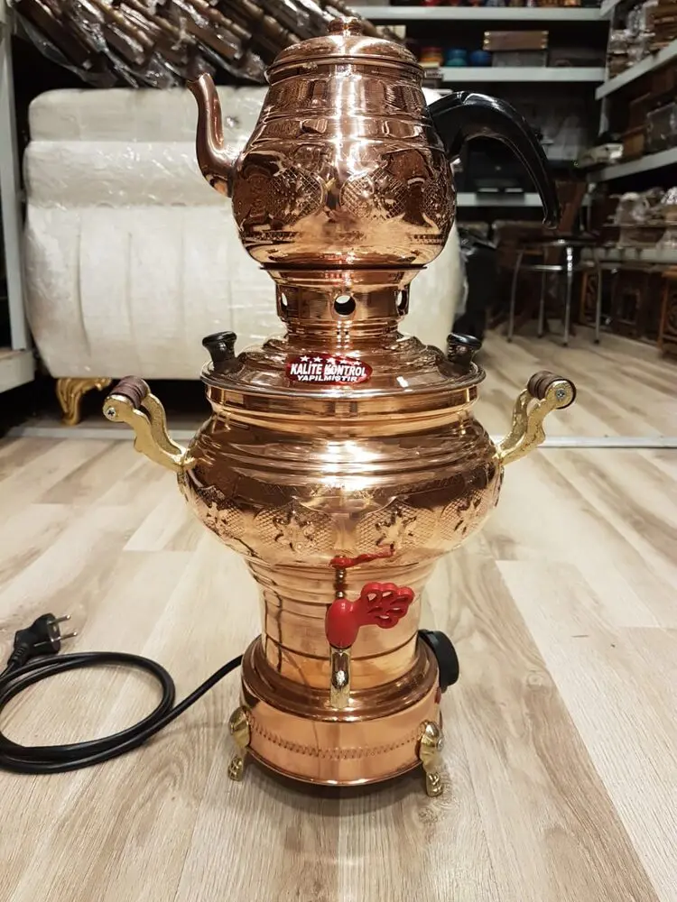 

Copper Handcraft Electric Samovar Handmade Teapot Samovar Tea Brewing Kettle