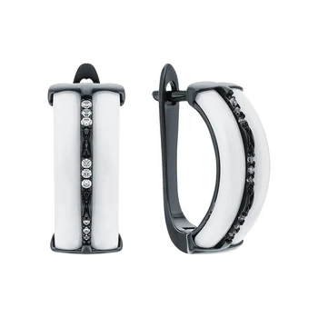 

Silver earrings with ceramics and cubic zirconia sunlight sample 925