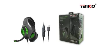 

7.1 headset with cable and green light headset for mobile and computer and play video games